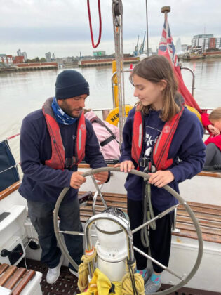 Sea Cadets Sailing Trip, October 2023 - Lily at Helm