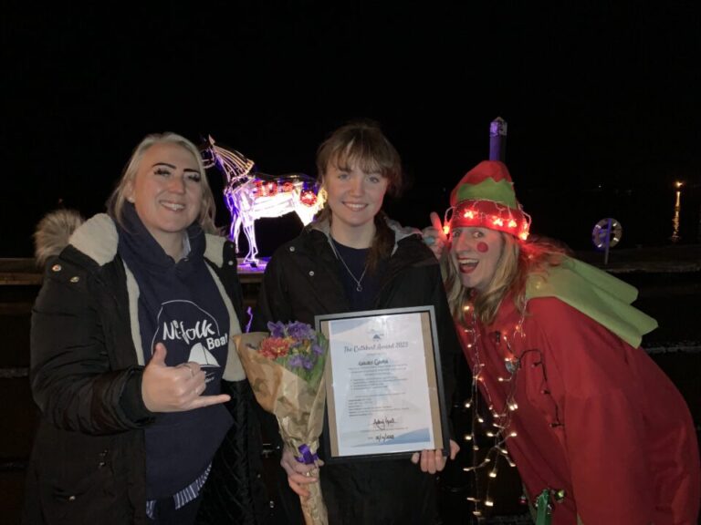 Proud APHS staff Debbie Carter de Bois (left) and Amanda Moffatt (right) with Chelsey